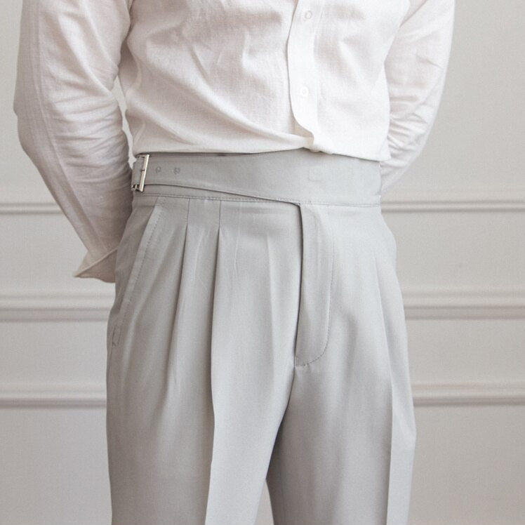 Sleek Classic Buckle Slacks